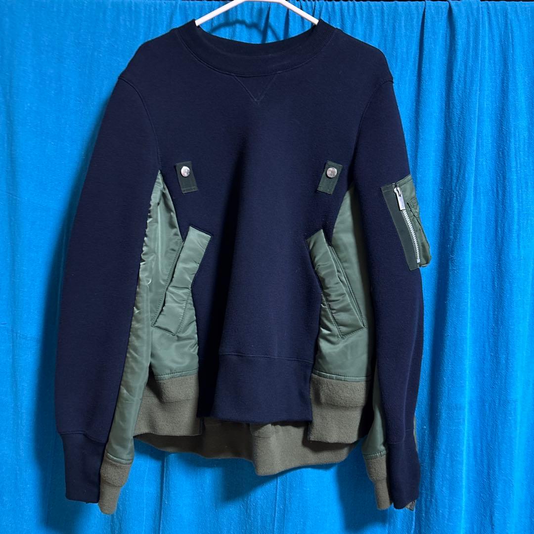 ★売り切り！sacai ブルゾン風ドッキングスウェットプルオーバー3.4回着美品 sacai × カーハートWIP】アウター《ダックニットブルゾン》 (sacai